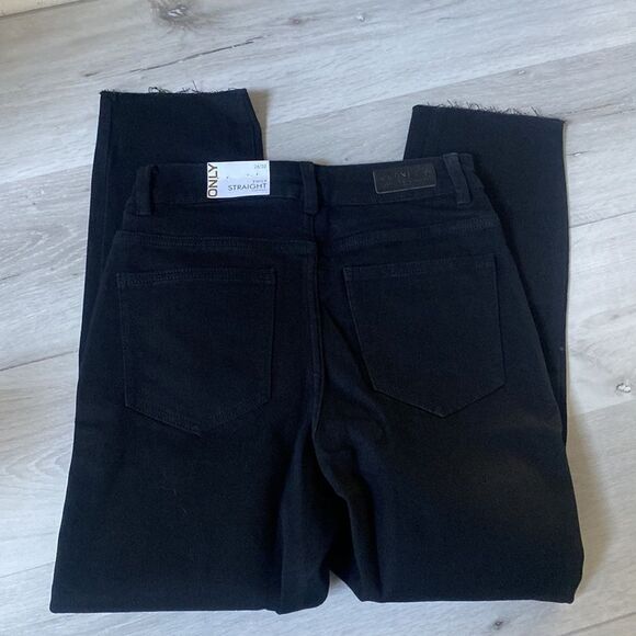 Only Emily high waist straight leg ankle jean black W28 L32 AsosNWT IN PACKAGING - Picture 8 of 9